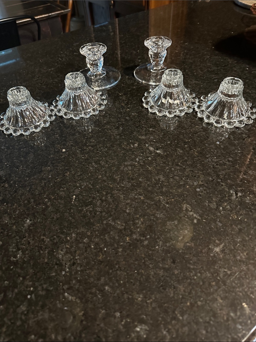 Glass candlestick holders